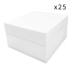 Cajas para tarta blancas con tapa 30,2 x 30,2 x 15,2 cm (25) - Funcakes