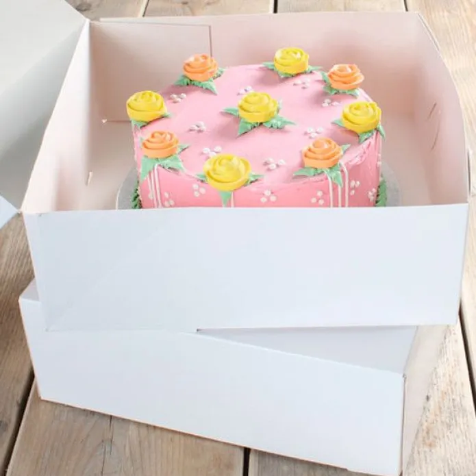 Cajas para tarta blancas 32 x 32 x 11,5 cm (2) - Funcakes