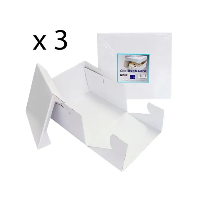 Cajas para tartas cuadradas con tapa 25,5 x 25,5 x 15 cm (3) - PME