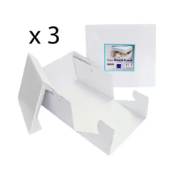 Cajas para tartas cuadradas con tapa 28 x 28 x 15 cm (3) - PME