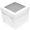 Caja tarta blanca con tapa y ventana 35 x 35 x 15 cm