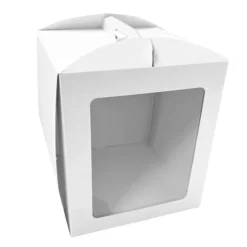 Caja tarta blanca con ventana y asa 35 x 35 x 40 cm