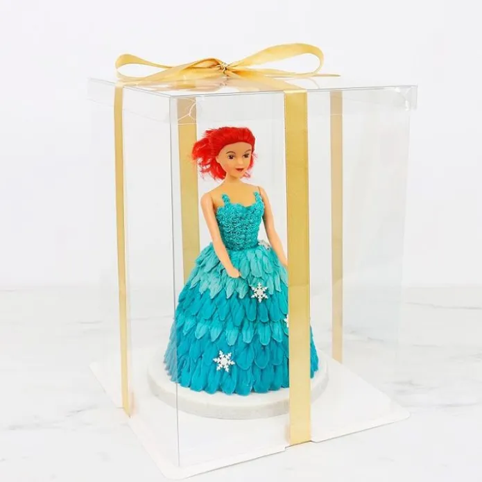 Caja tarta transparente con base, tapa y lazo Crystal 25 cm - PME