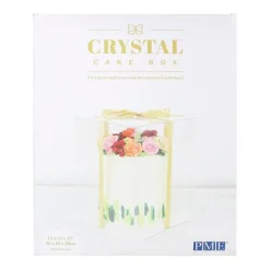 Caja tarta transparente con base, tapa y lazo Crystal 30 cm - PME