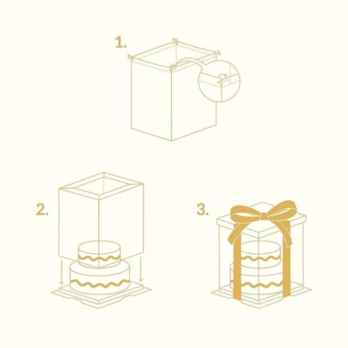 Caja tarta transparente con base, tapa y lazo Crystal 35 cm - PME