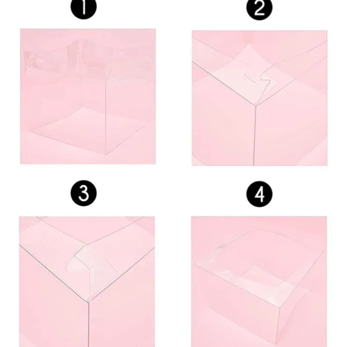 Caja tarta transparente con base y tapa 35 x 35 x 24 cm
