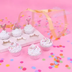 Caja transparente con base, tapa y lazo Crystal 6 cupcakes 27 x 18 x 14 cm - PME