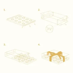 Caja transparente con base, tapa y lazo Crystal 12 cupcakes 34 x 27 x 10 cm - PME