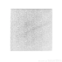 Cake drum cuadrado plateado 15,5 cm, grosor 12 mm