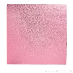 Cake drum cuadrado rosa 25 cm, grosor 12 mm - Decora