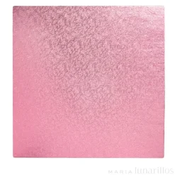 Cake drum cuadrado rosa 30 cm, grosor 12 mm - Decora