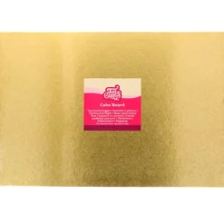 Cake drum rectangular dorado 40 x 30 cm, grosor 3 mm - Funcakes