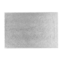 Cake drum rectangular plateado 30,5 x 25,5 cm, grosor 12 mm