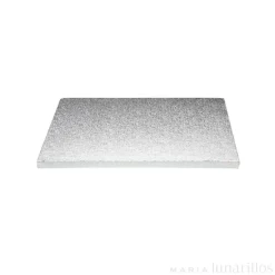 Cake drum rectangular plateado 40 x 30 cm, grosor 12 mm