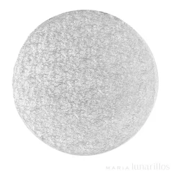 Cake drum redondo plateado 25,5 cm, grosor 4 mm