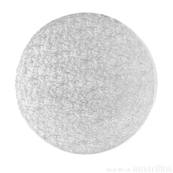 Cake drum redondo plateado 23 cm, grosor 12 mm