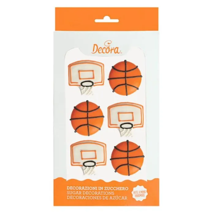 Canastas y balones de baloncesto de azúcar (6) - Decora
