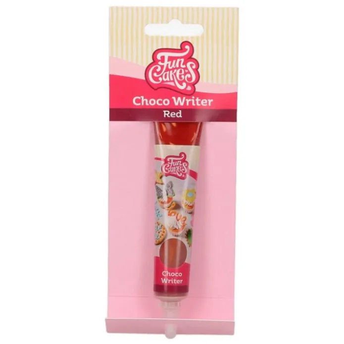 Chocolate decorativo rojo Choco Writer 25 g - Funcakes