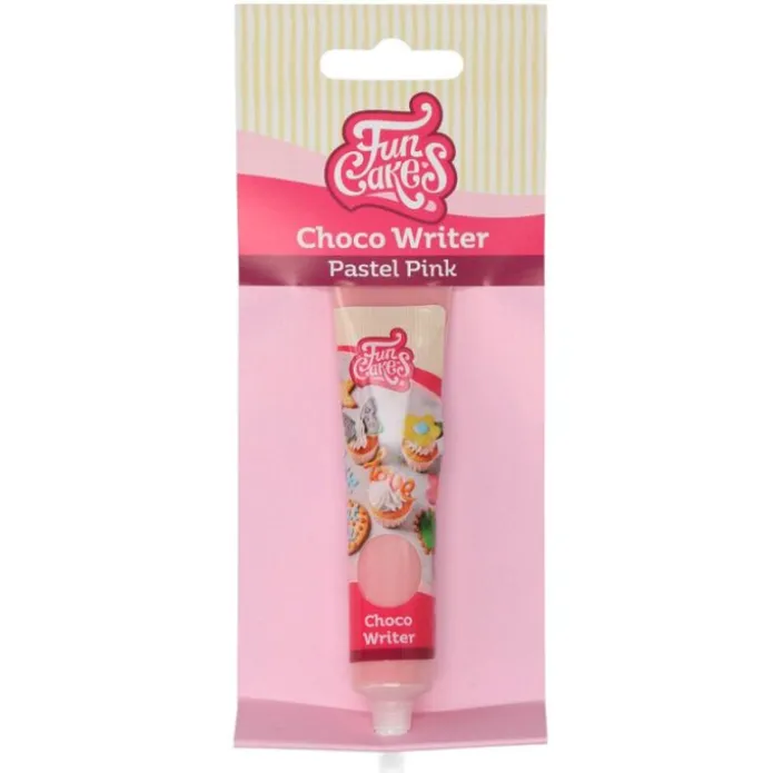 Chocolate decorativo rosa pastel Choco Writer 25 g - Funcakes