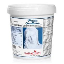 Chocolate plástico blanco para esculpir 1 kg - Sin gluten - Saracino