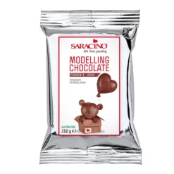Chocolate plástico para modelar marrón 250 g - Sin gluten - Saracino
