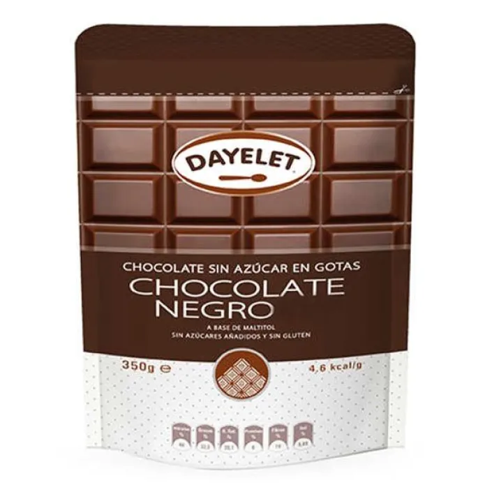 Chocolate sin azúcar negro 52% 350 gr - Sin gluten - Dayelet