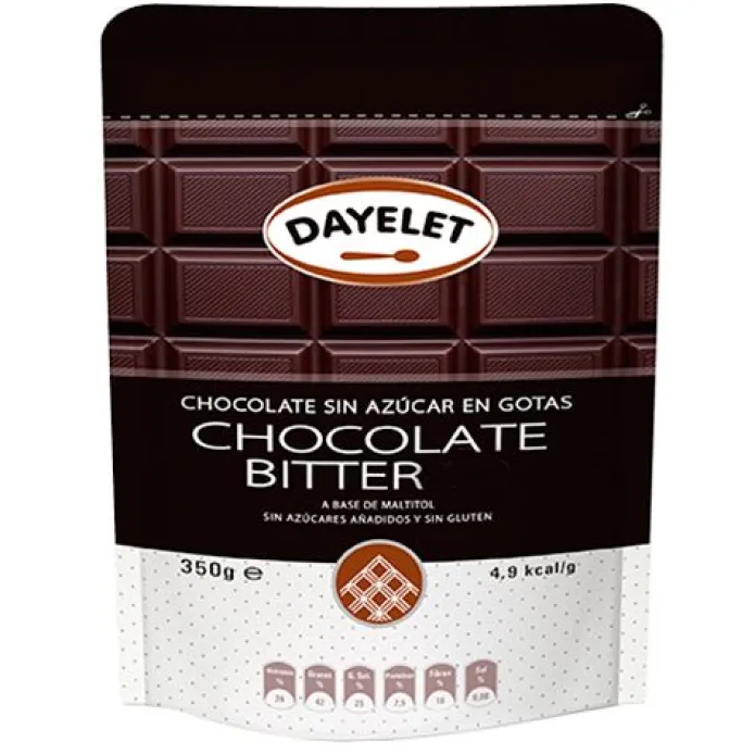 Chocolate sin azúcar negro 72% 350 gr - Sin gluten - Dayelet