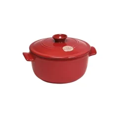 Cocotte redonda roja 22 cm - Cerámica - Emile Henry + REGALO kit utensilios