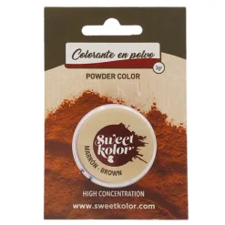 Colorante en polvo concentrado marrón 3 gr - Hidrosoluble - Sweetkolor