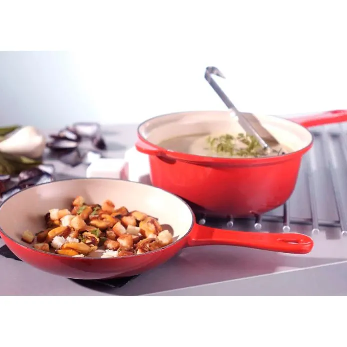 Conjunto multifunción cacerola y sartén Cereza - Hierro fundido - Le Creuset