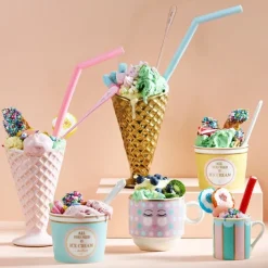 Cono de cerámica rosa para helado - Miss Étoile