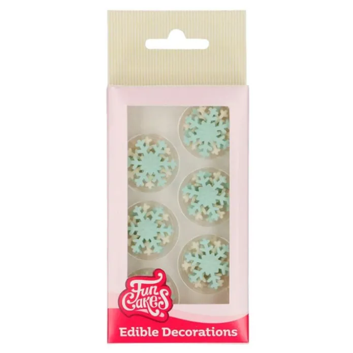 Copos de nieve azules y blancos (12) - Funcakes