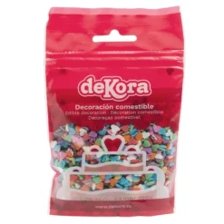 Corazones de azúcar multicolor 100 g - Sin gluten - Dekora