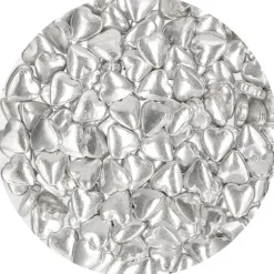 Corazones de azúcar plateados metalizados 80 g - Funcakes