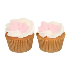 Corazones rosas de azúcar (8) - Sin gluten - Funcakes