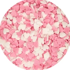 Corazones rosas y blancos 60 g - Funcakes