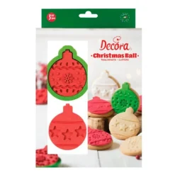 Cortador con 2 marcadores bolas de Navidad - Decora