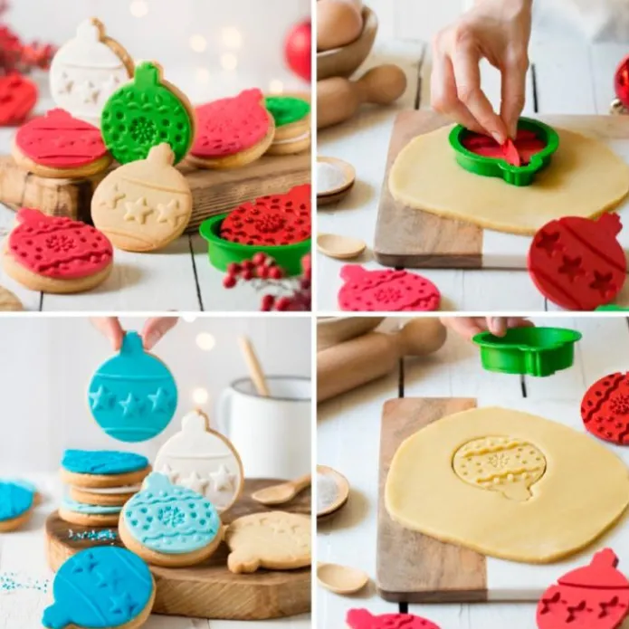 Cortador con 2 marcadores bolas de Navidad - Decora