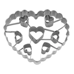 Cortador corazón ondulado con corazones 8 cm - Städter