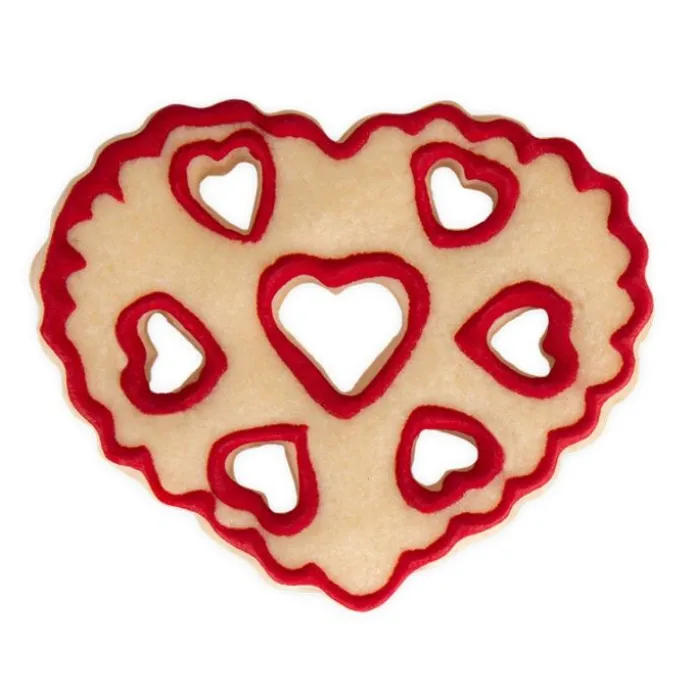 Cortador corazón ondulado con corazones 8 cm - Städter
