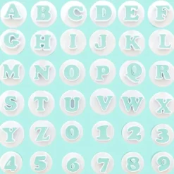 Cortadores con expulsor números y letras mayúscula (36) - ScrapCooking