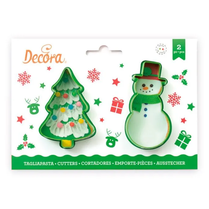 Cortadores muñeco de nieve y árbol de Navidad (2) - Decora