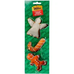 Cortadores ángel, bastón de caramelo y muñeco de jengibre Navidad - Wilton