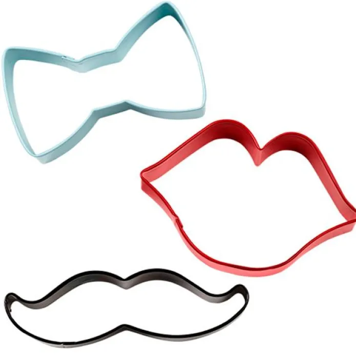 Cortadores pajarita, bigote y labios (3) - Wilton