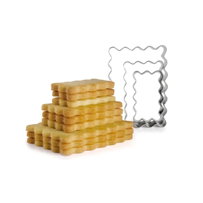 Cortadores rectángulos ondulados 7; 5,5 y 4,5 cm (3) - Ibili