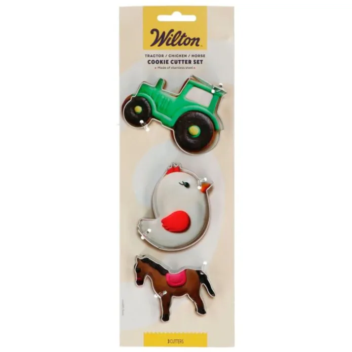 Cortadores tractor, pollito y caballo Granja - Wilton