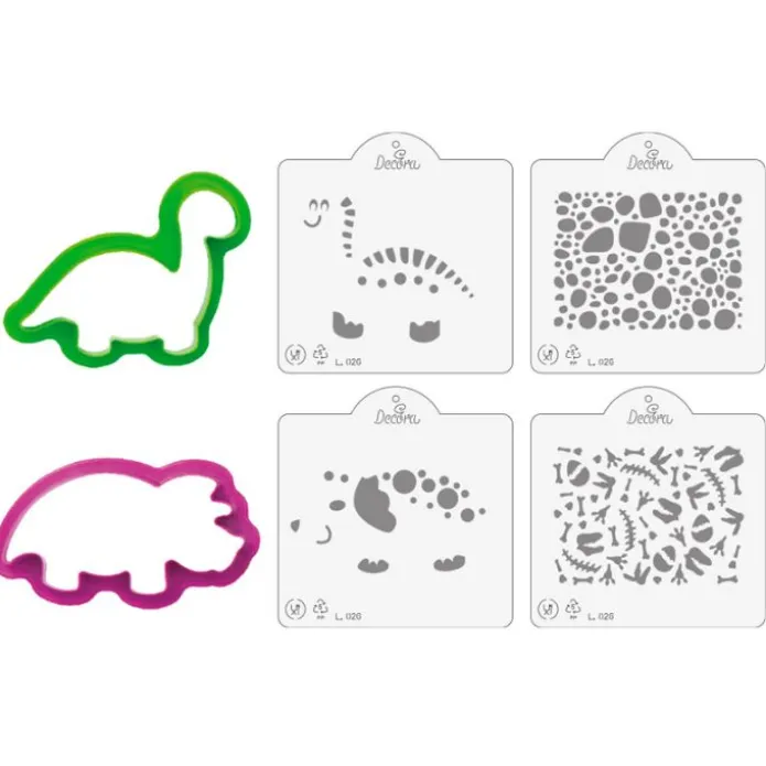 Cortadores y stencils dinosaurios - Decora