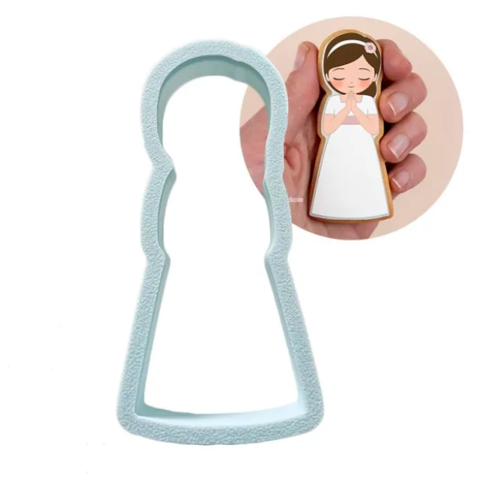Cortador niña de comunión Berta con moño 8,5 cm - Postreadicción