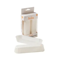Cápsulas alargadas blancas para eclairs (36) - Decora