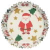 Cápsulas blancas Papá Noel, renos y estrellas Navidad (48) - Funcakes